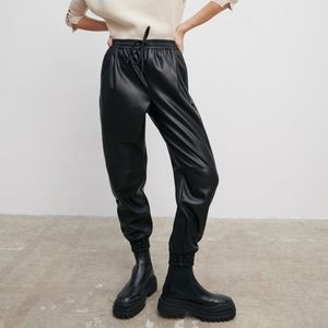 Zara Faux Leather Joggers